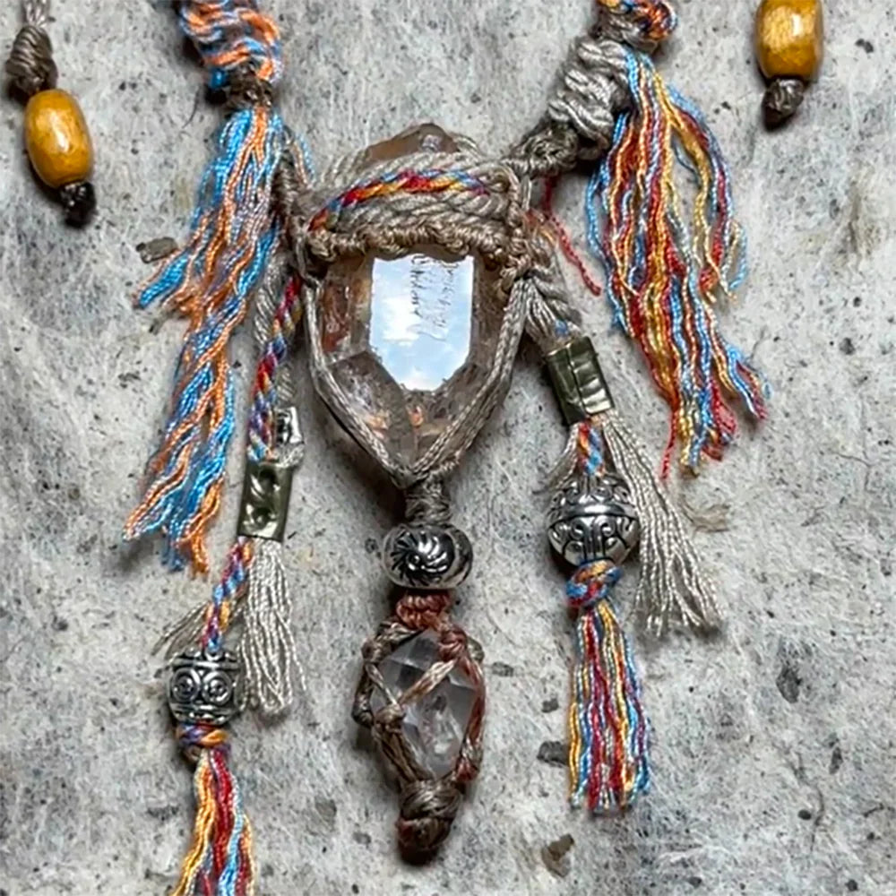 Fortune Clear Quartz Hand-Braided Guardian Threads Necklace