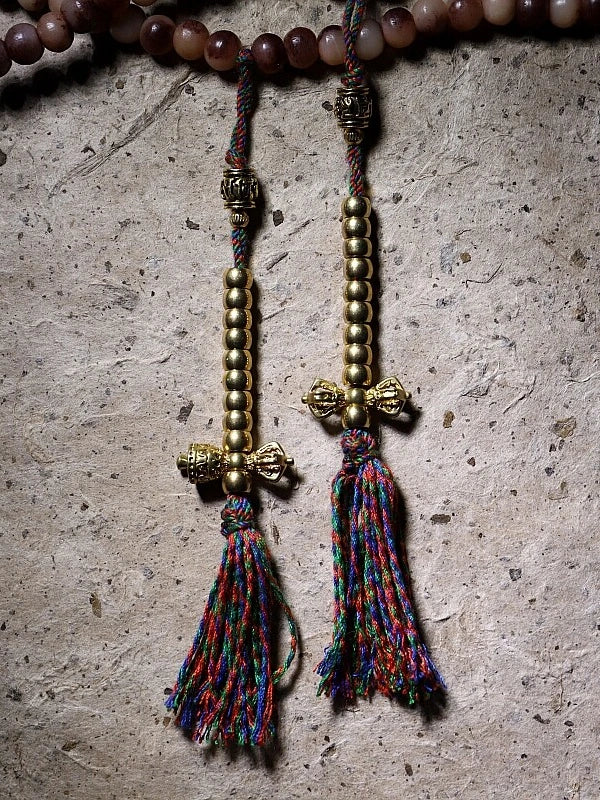 Yellow Jambhala Goat Horn 108 Mala Necklace for Prosperity and Abundance