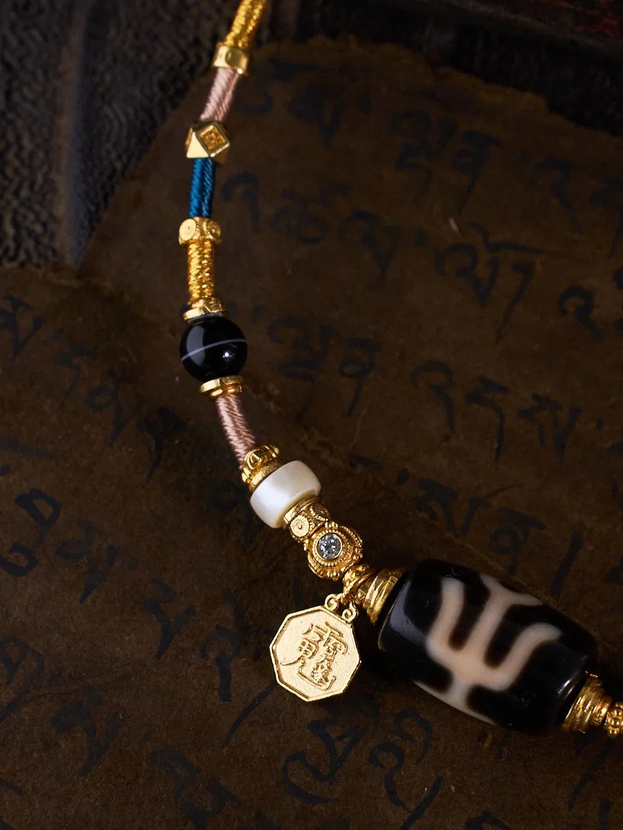 Noble Guidance & Destined Fortune – Guardian Dzi Bead Red Agate Handmade Necklace