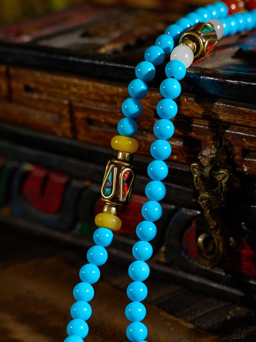 108 Bead Turquoise Agate Mala Necklace