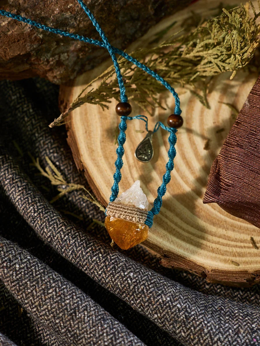 Citrine Solar Blessing Crystal Pendant