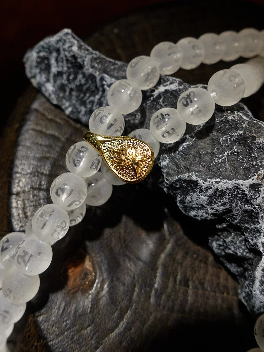108 Clear Quartz Mala Beads Meditation Necklace