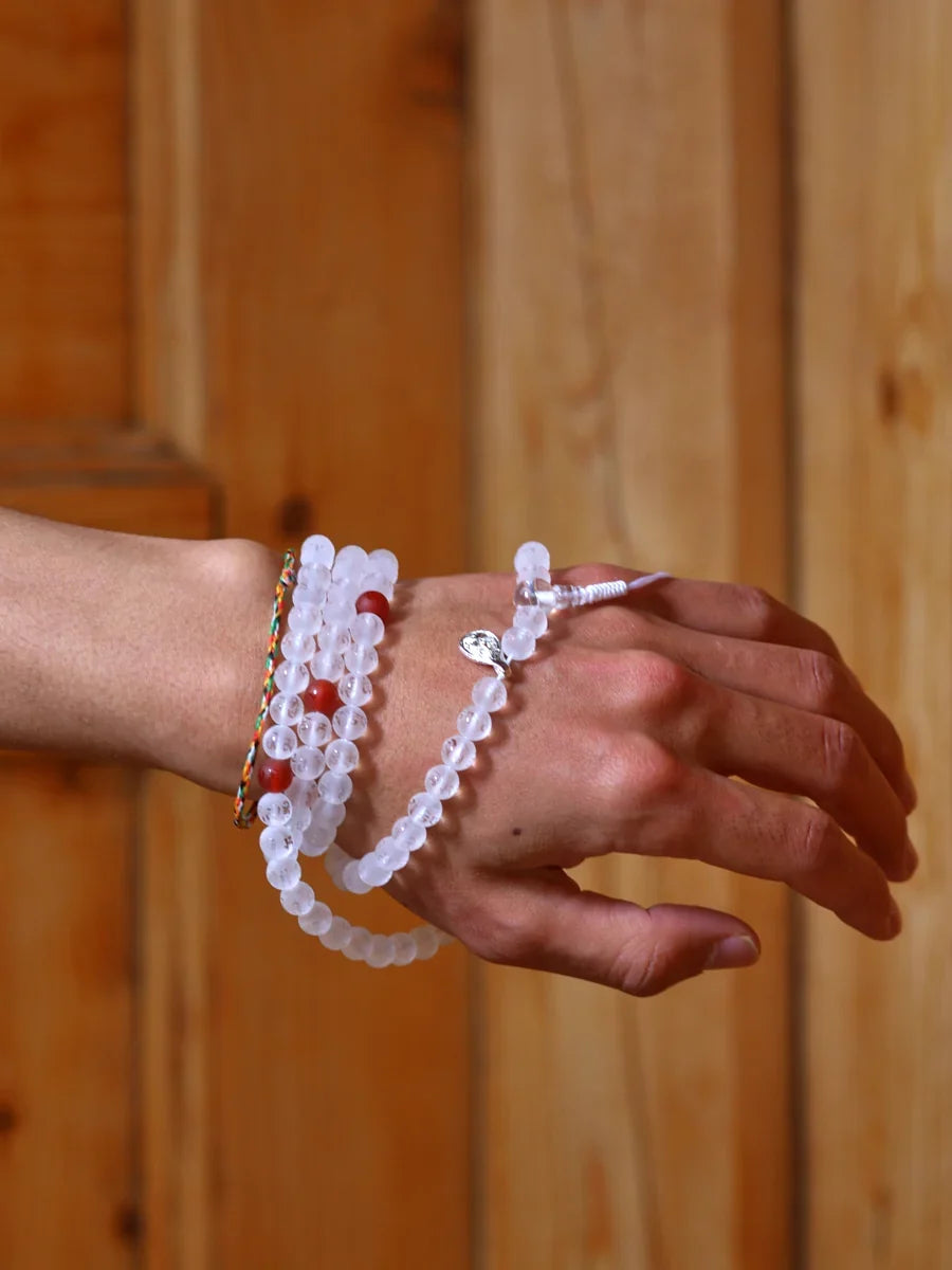 108 Clear Quartz Mala Beads Meditation Necklace