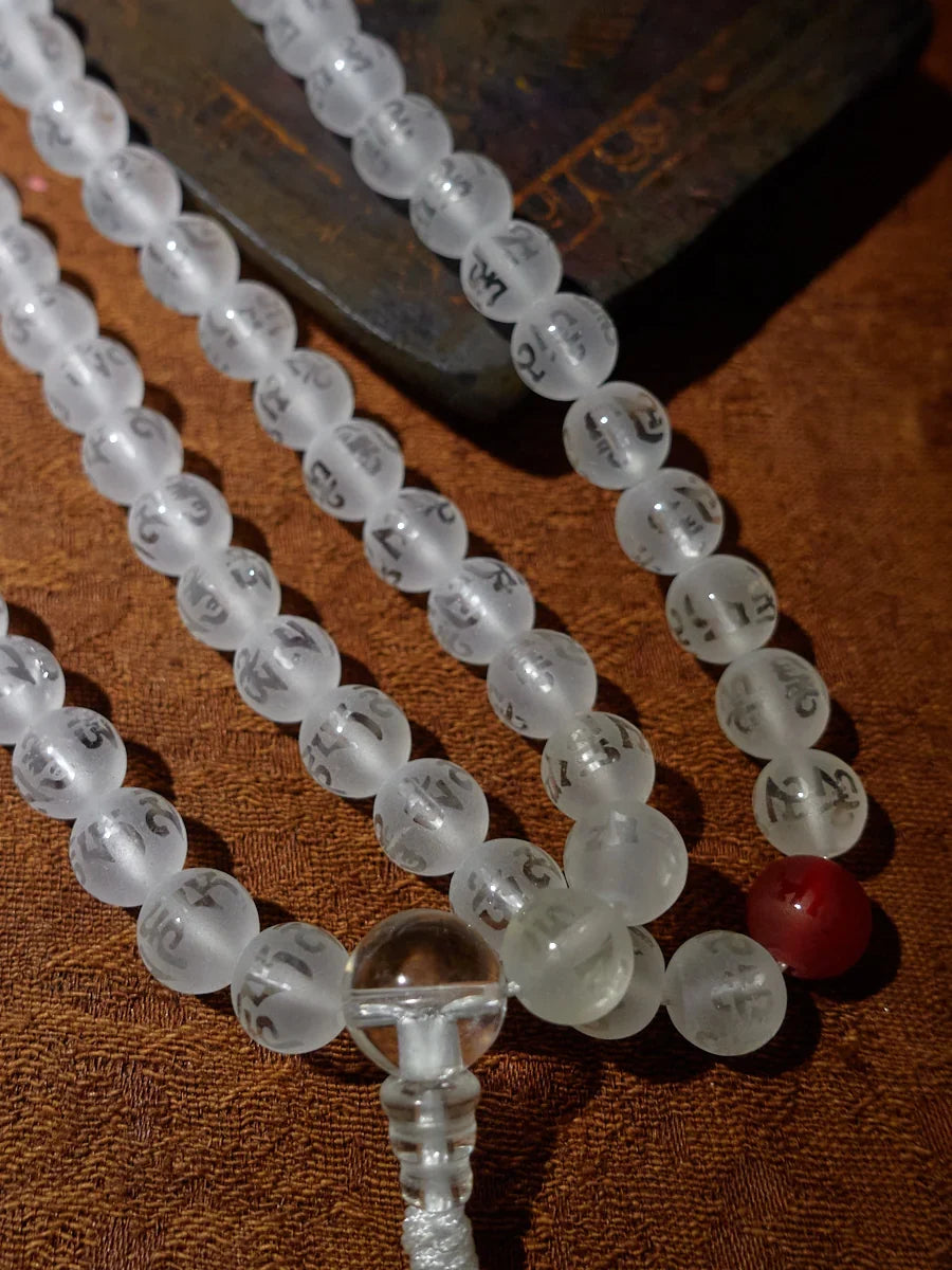 108 Clear Quartz Mala Beads Meditation Necklace