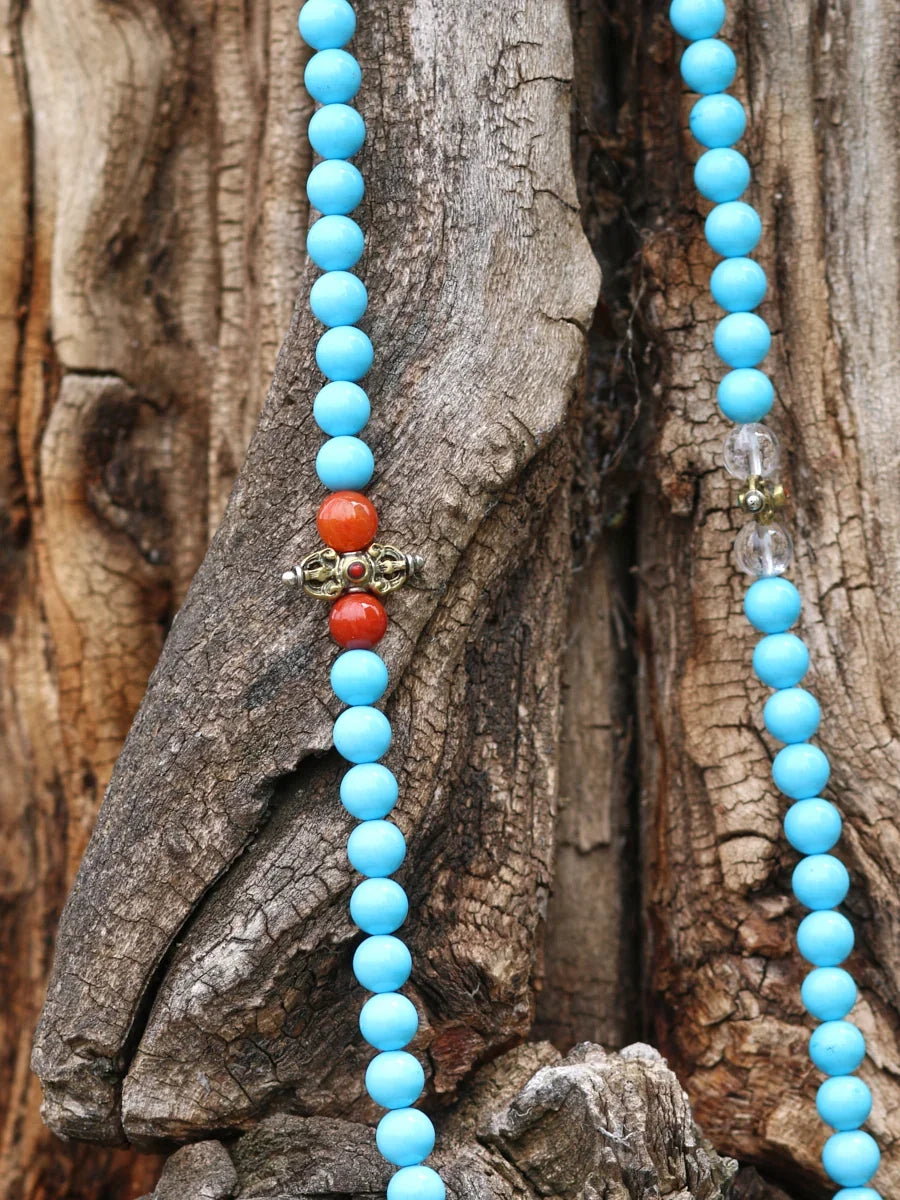 108 Bead Turquoise Agate Mala Necklace