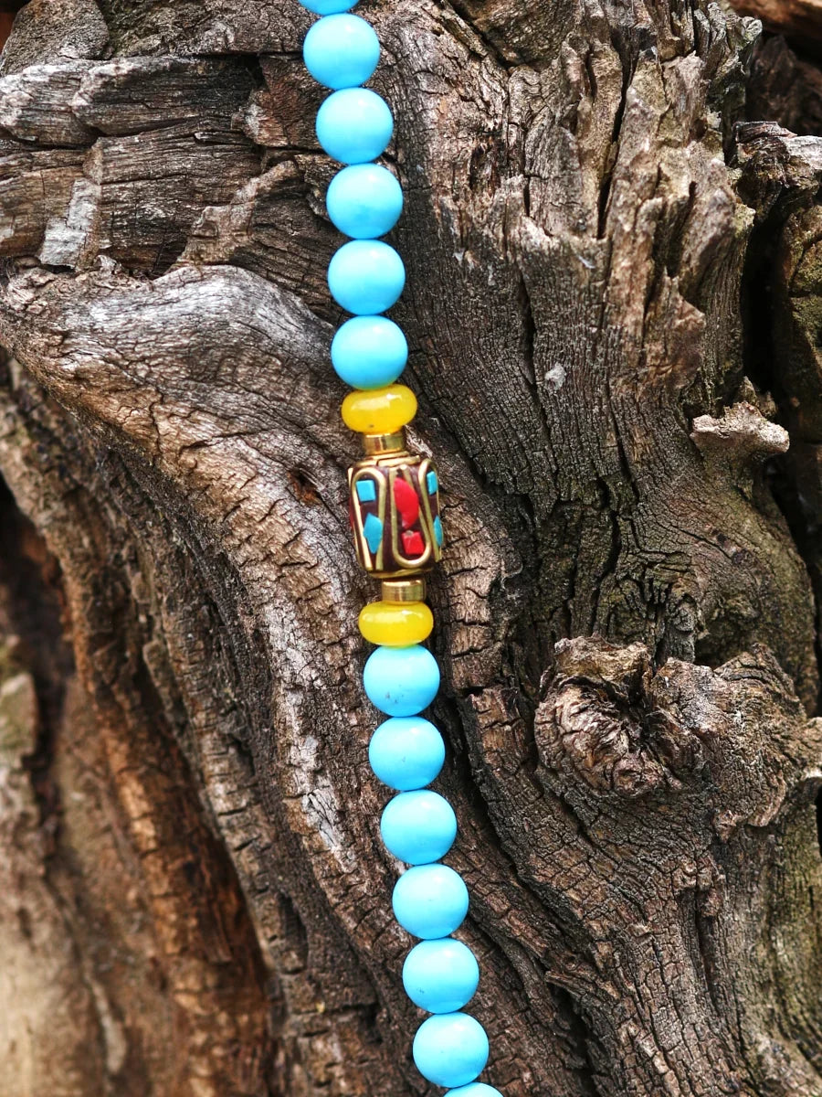 108 Bead Turquoise Agate Mala Necklace