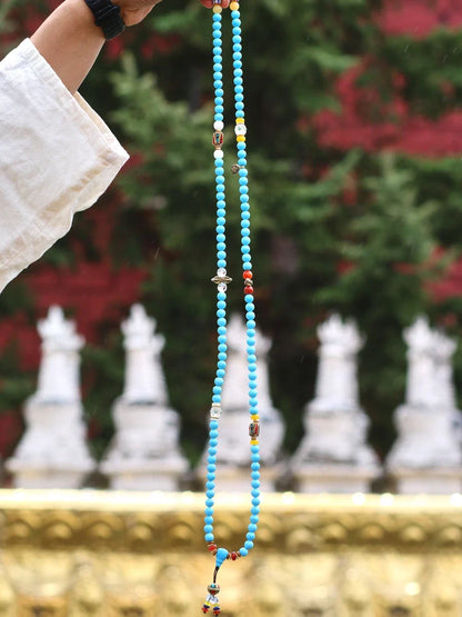 108 Bead Turquoise Agate Mala Necklace