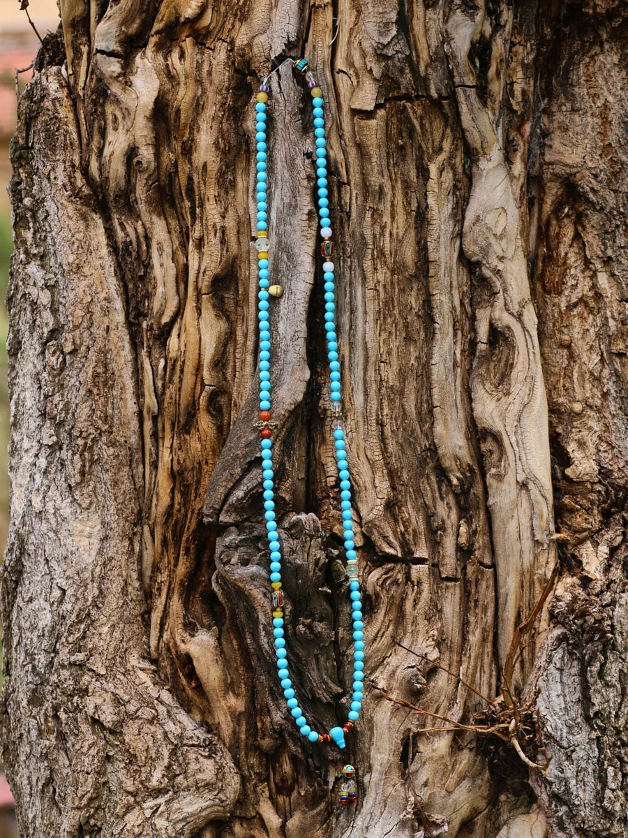 108 Bead Turquoise Agate Mala Necklace