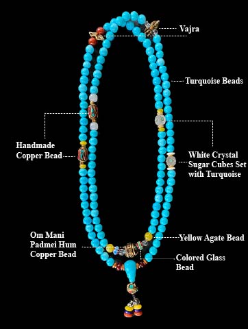 108 Bead Turquoise Agate Mala Necklace