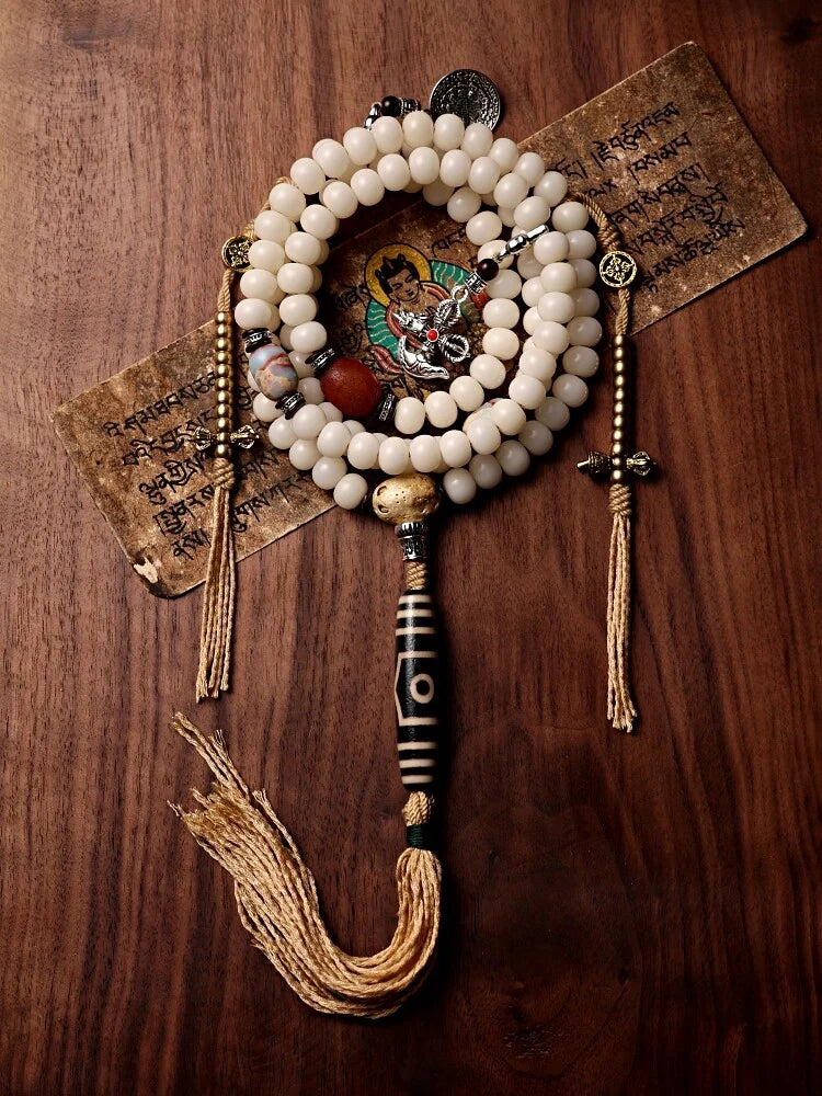Pure White Bodhi Seed Necklace