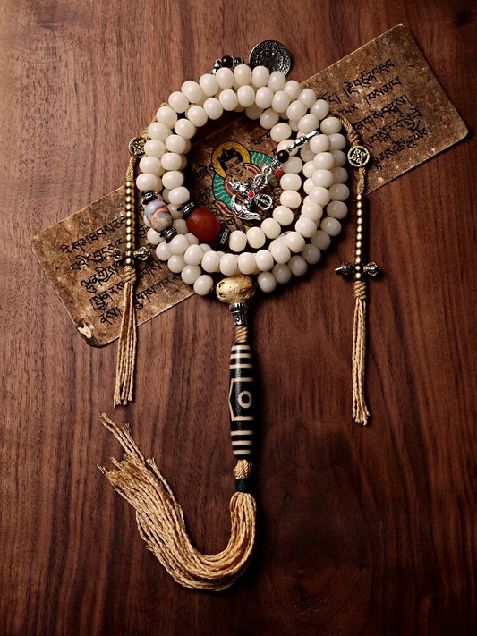 Pure White Bodhi Seed Necklace