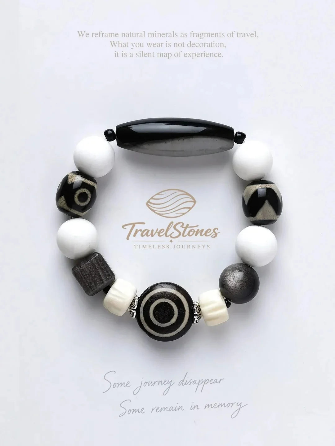 Mystic Totem: Vintage Black & White Sacred Sigil Bracelet