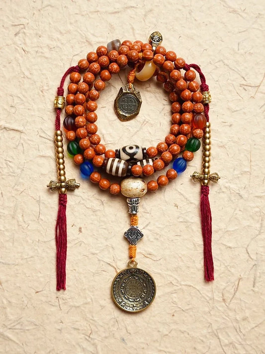 Bodhi Seed and Agate Harmony Bracelet | Wisdom, Peace, and Strong Connections