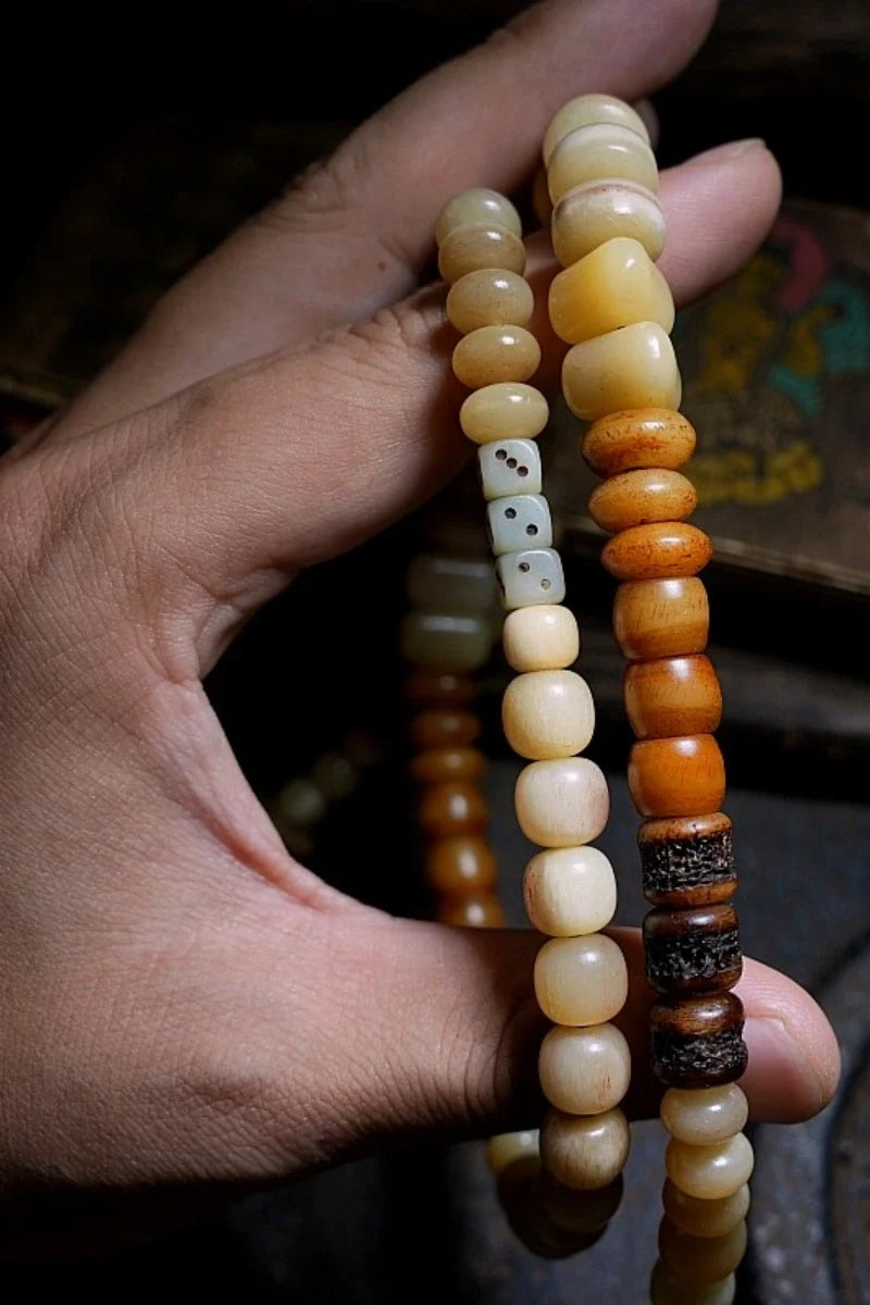 Abundance Yak Bone 108 Mala Beads Necklace