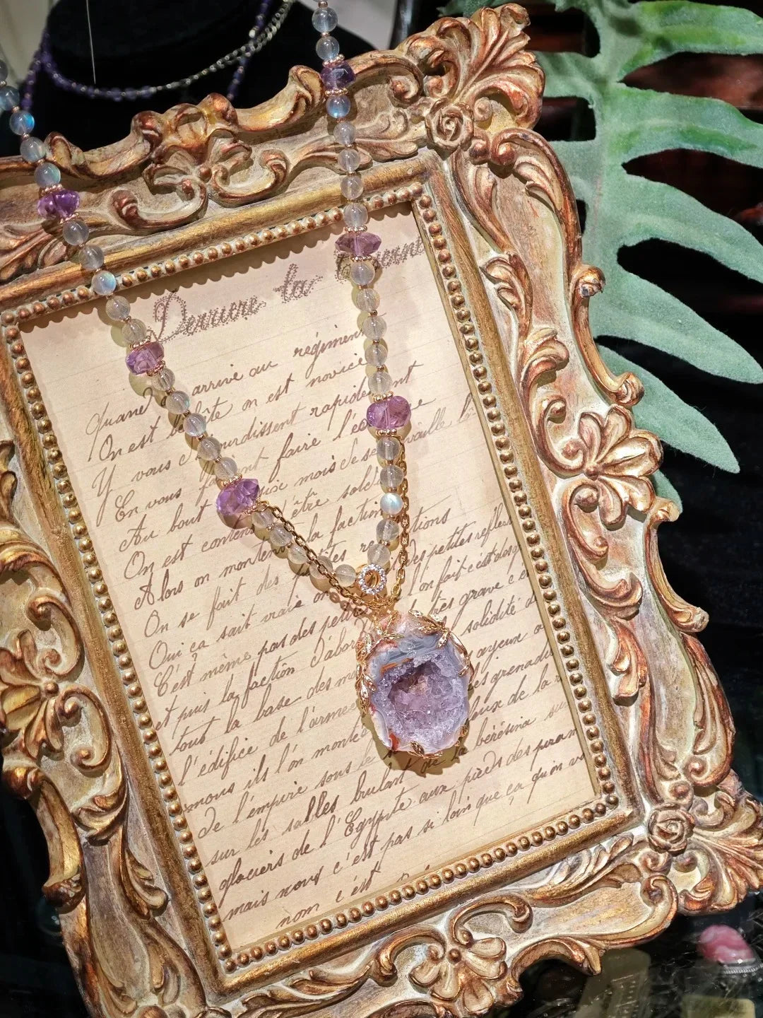 Crown of the Wild: Artisan Amethyst & Silver Antler Wand Necklace