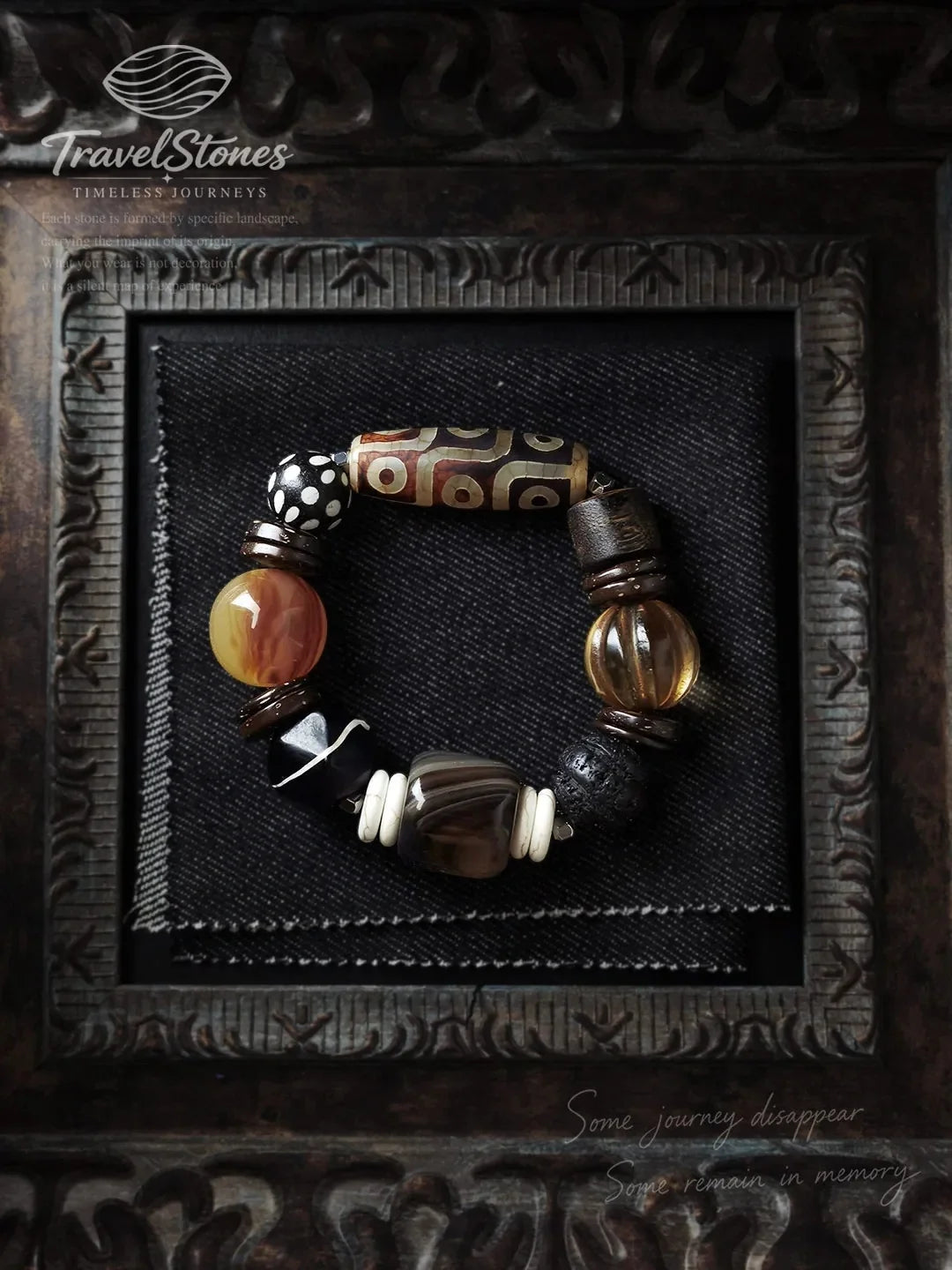 Custom Vintage Dzi Bead & Yin-Yang Agate Bracelet