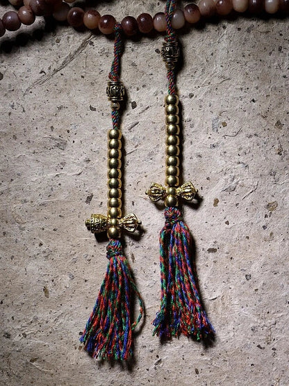 Yellow Jambhala Goat Horn 108 Mala Necklace for Prosperity and Abundance