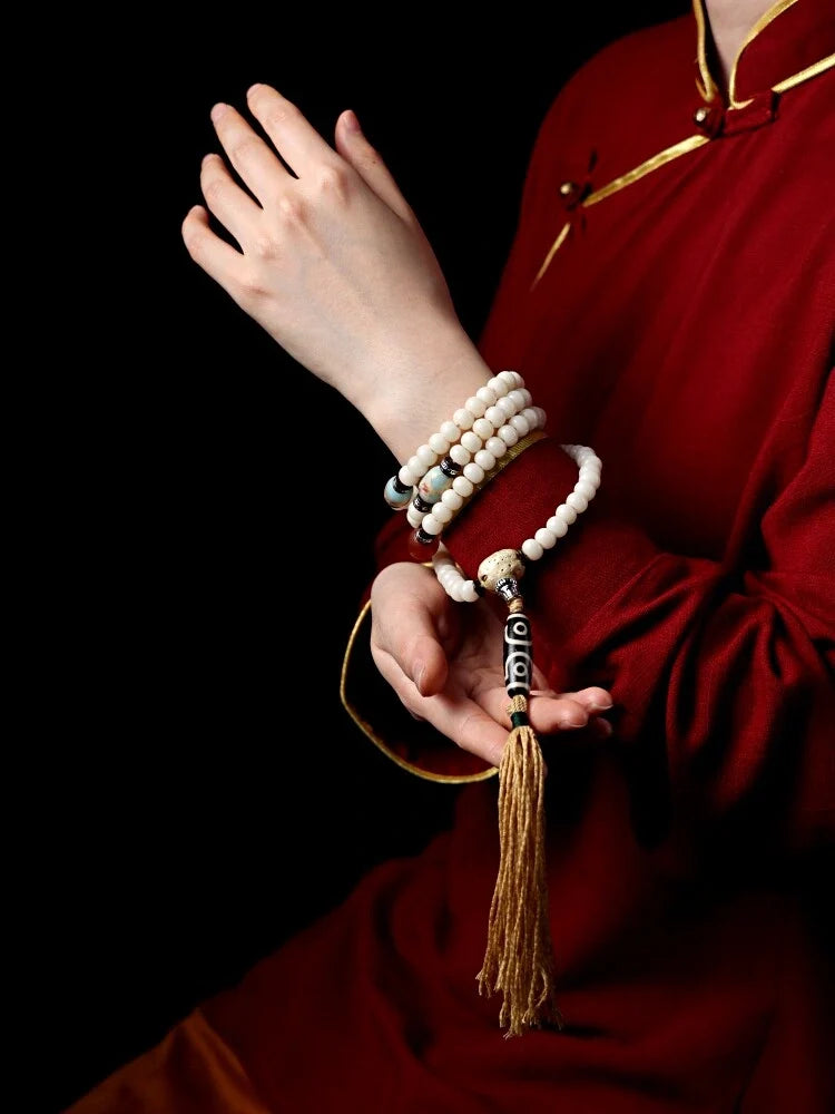 Pure White Bodhi Seed Necklace