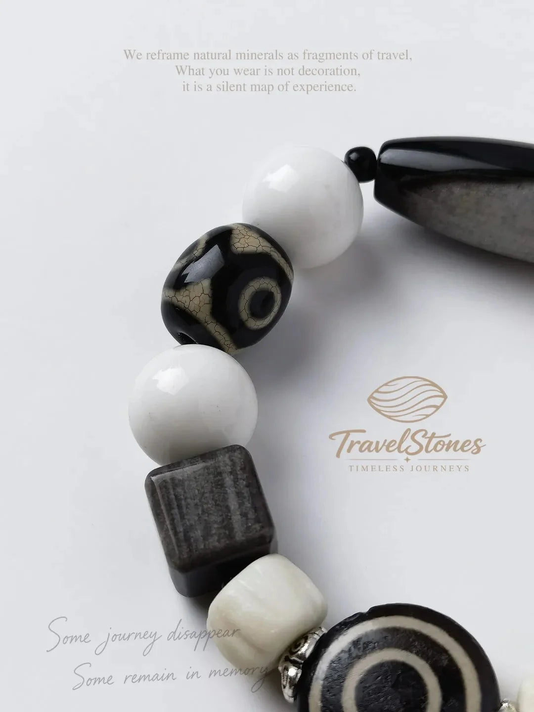 Mystic Totem: Vintage Black & White Sacred Sigil Bracelet