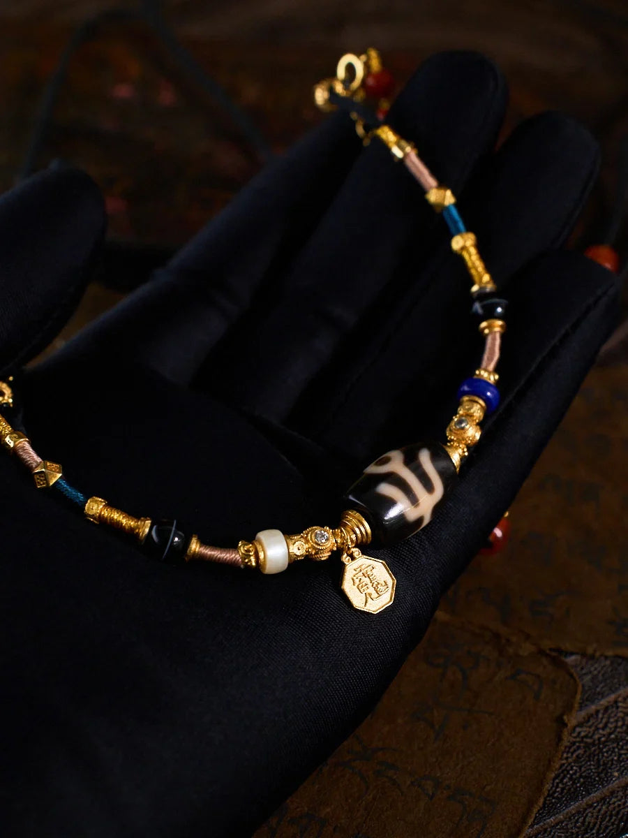 Noble Guidance & Destined Fortune – Guardian Dzi Bead Red Agate Handmade Necklace