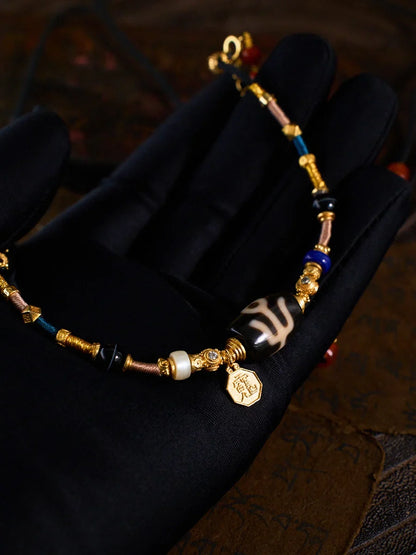 Noble Guidance & Destined Fortune – Guardian Dzi Bead Red Agate Handmade Necklace