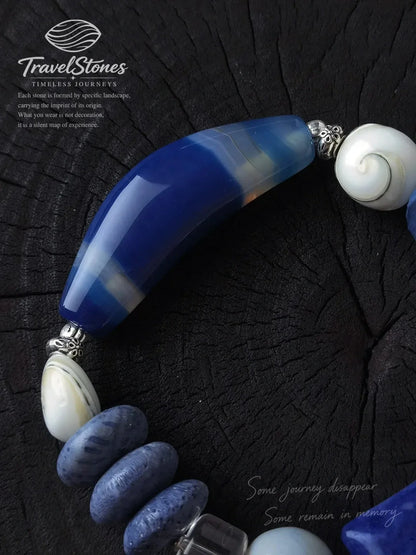 The Blue Lighthouse: Raw Crystal Energy Bracelet