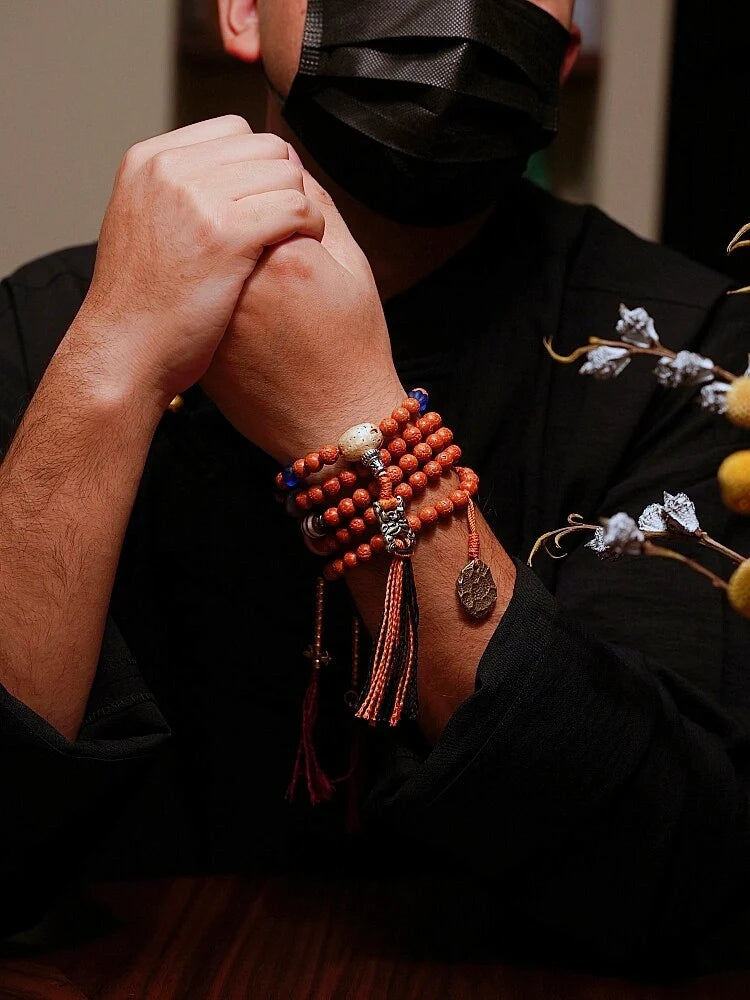 Bodhi Seed and Agate Harmony Bracelet | Wisdom, Peace, and Strong Connections