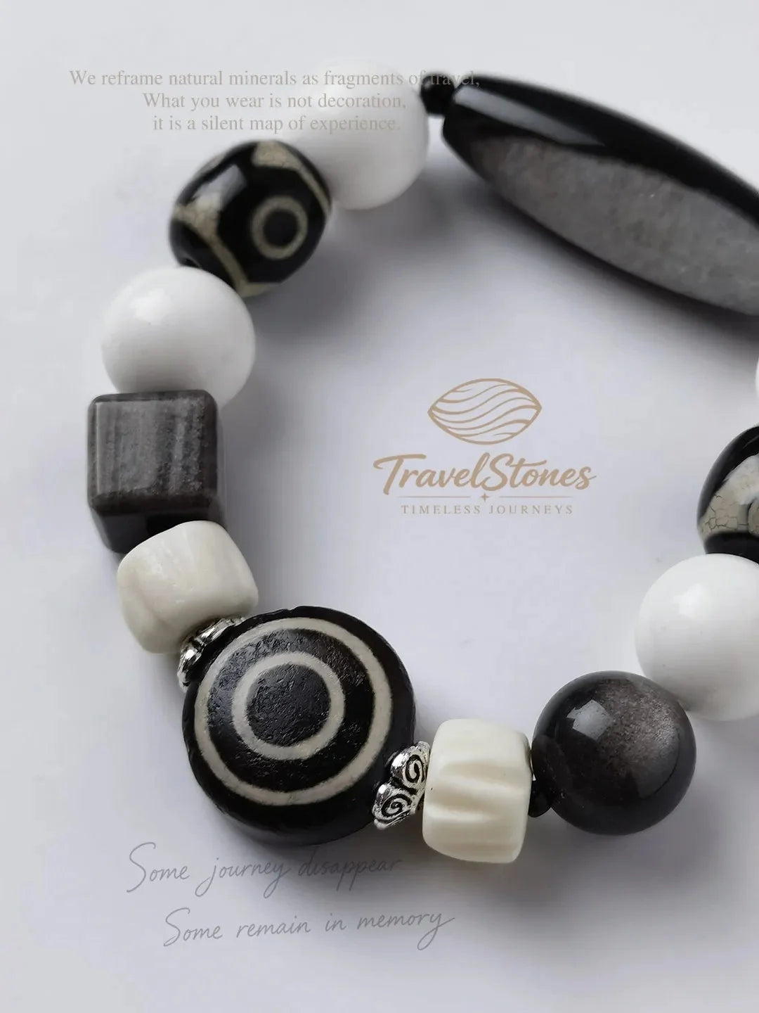 Mystic Totem: Vintage Black & White Sacred Sigil Bracelet