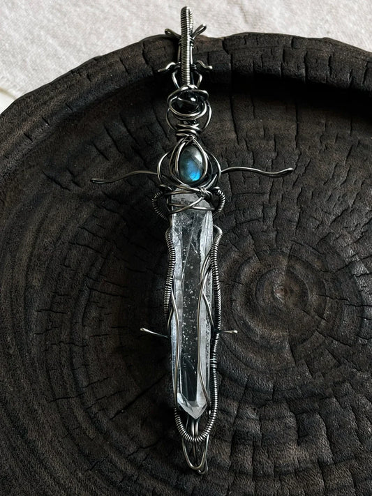 Guardian Blade of Light Clear Quartz Necklace