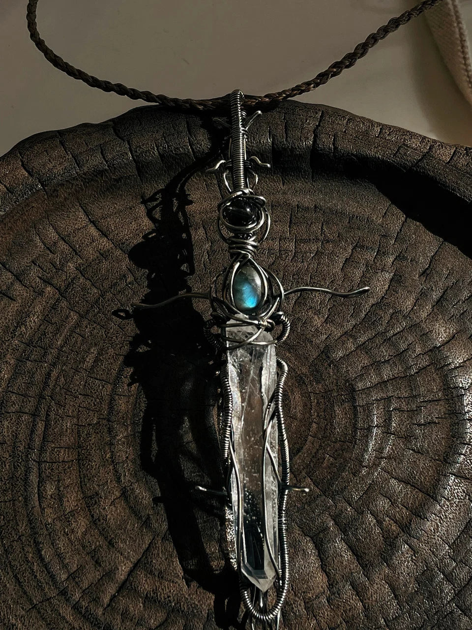 Guardian Blade of Light Clear Quartz Necklace