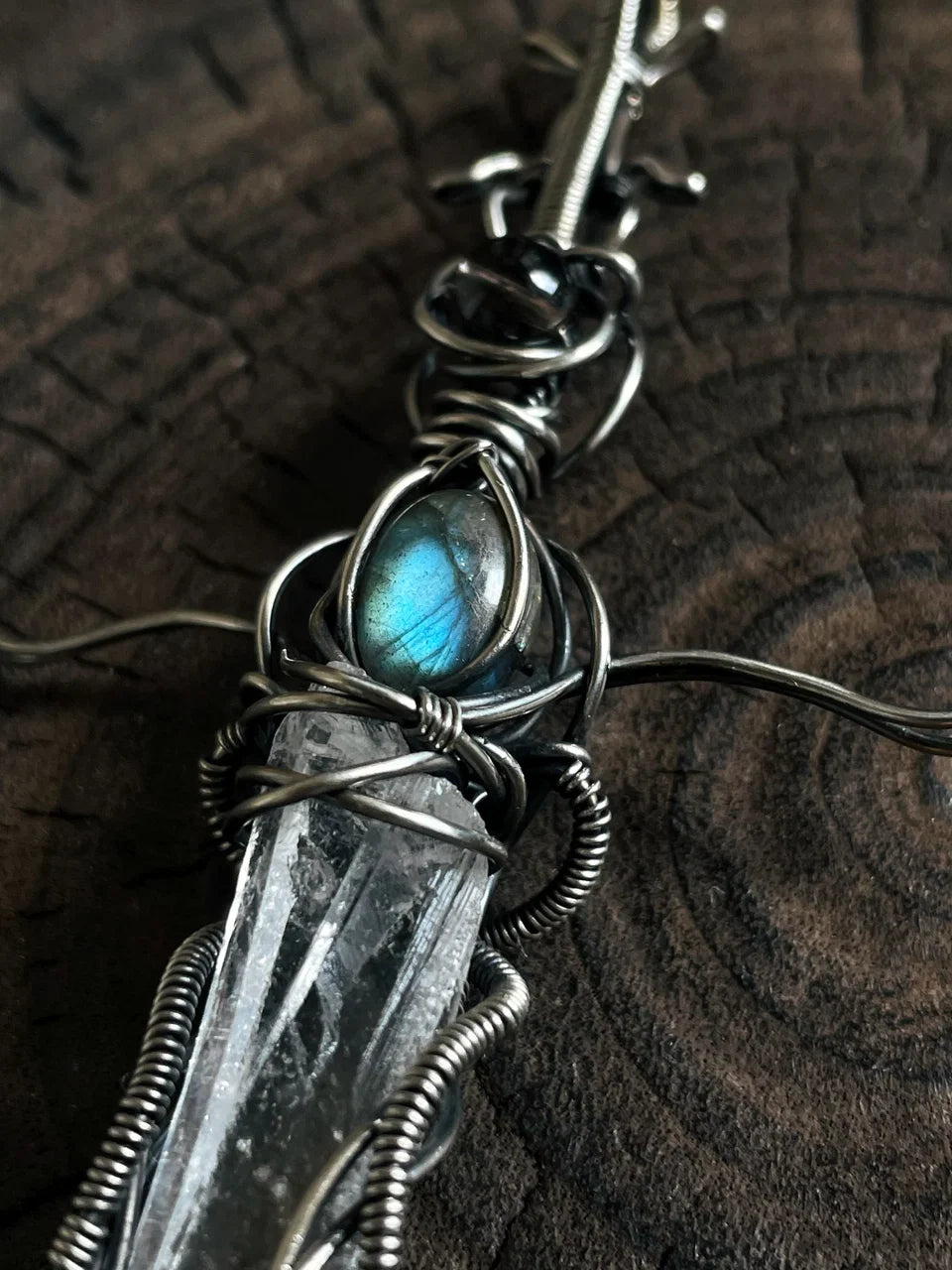 Guardian Blade of Light Clear Quartz Necklace