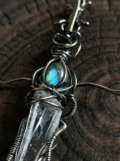 Guardian Blade of Light Clear Quartz Necklace