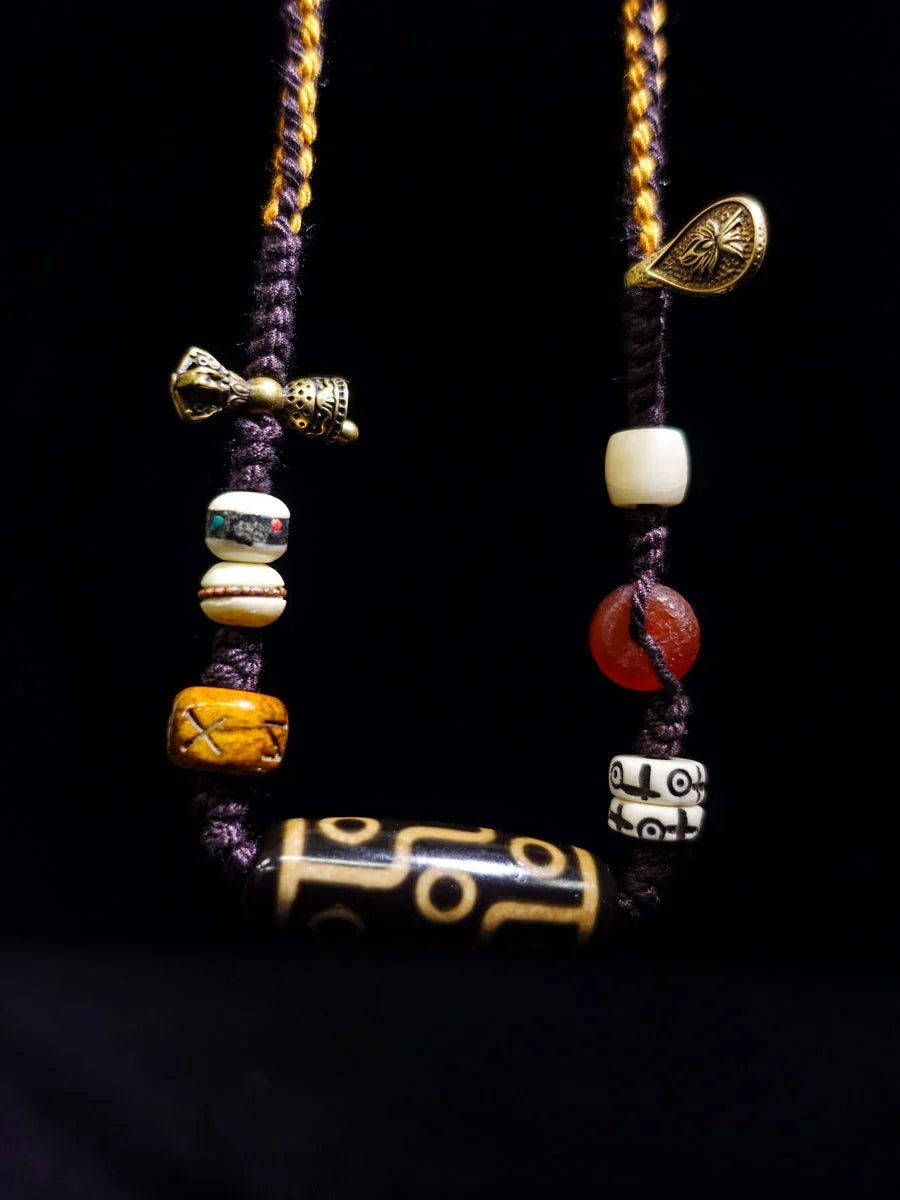 Single Eye Dzi Bead Protection Pendant