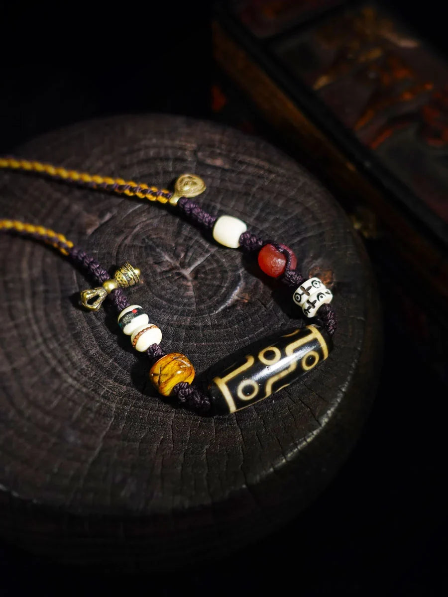 Single Eye Dzi Bead Protection Pendant