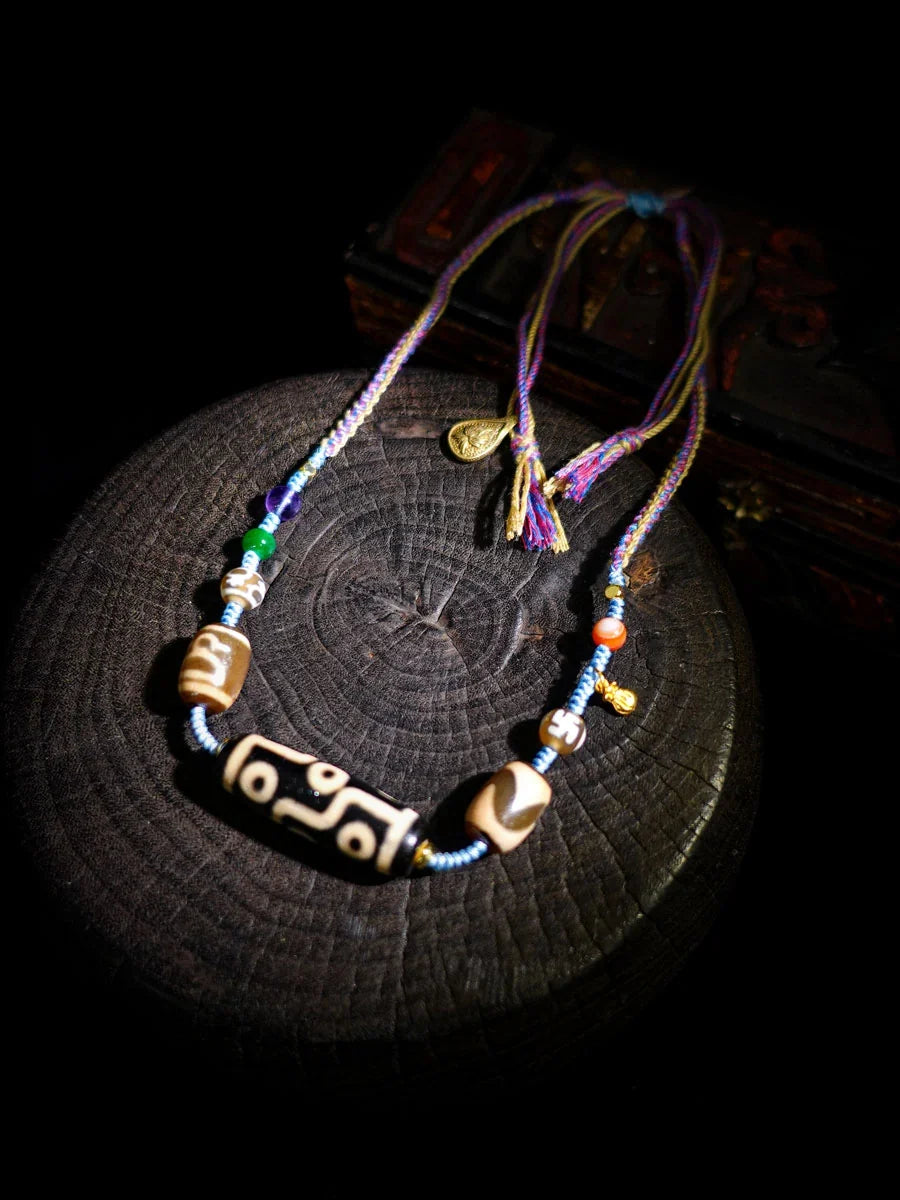 Fortune Nine-Eye Dzi Tibetan Necklace