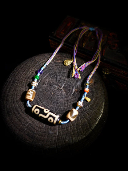 Fortune Nine-Eye Dzi Tibetan Necklace