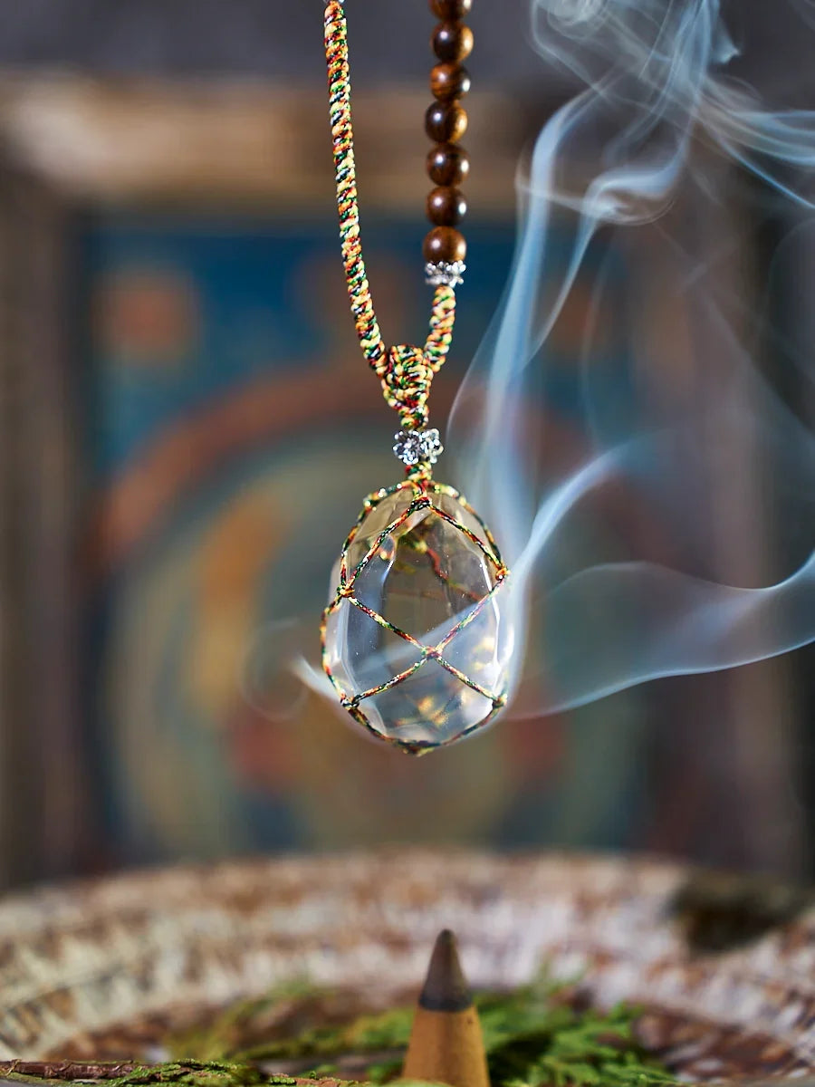 Soul Recovery Clear Quartz Lapis Silver Pendant