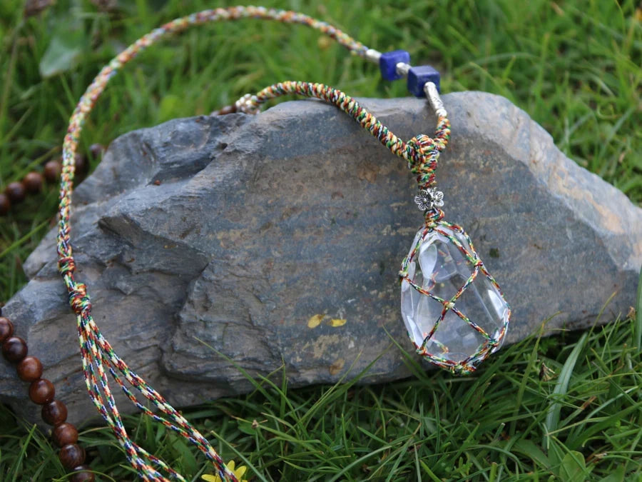 Soul Recovery Clear Quartz Lapis Silver Pendant