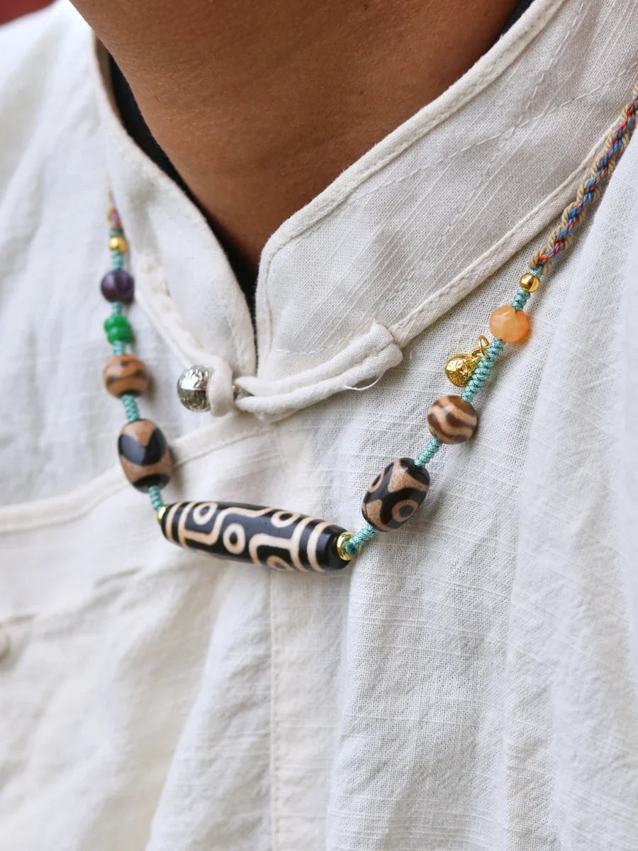 Fortune Nine-Eye Dzi Tibetan Necklace