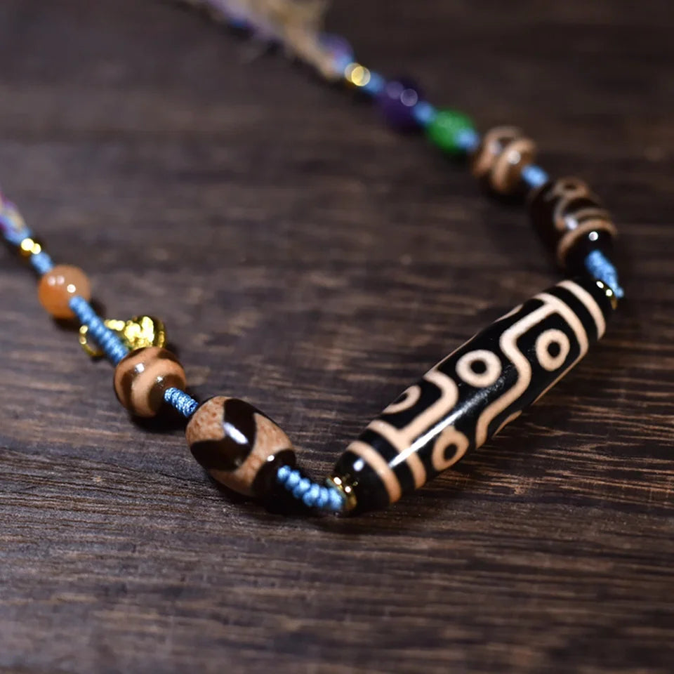 Fortune Nine-Eye Dzi Tibetan Necklace
