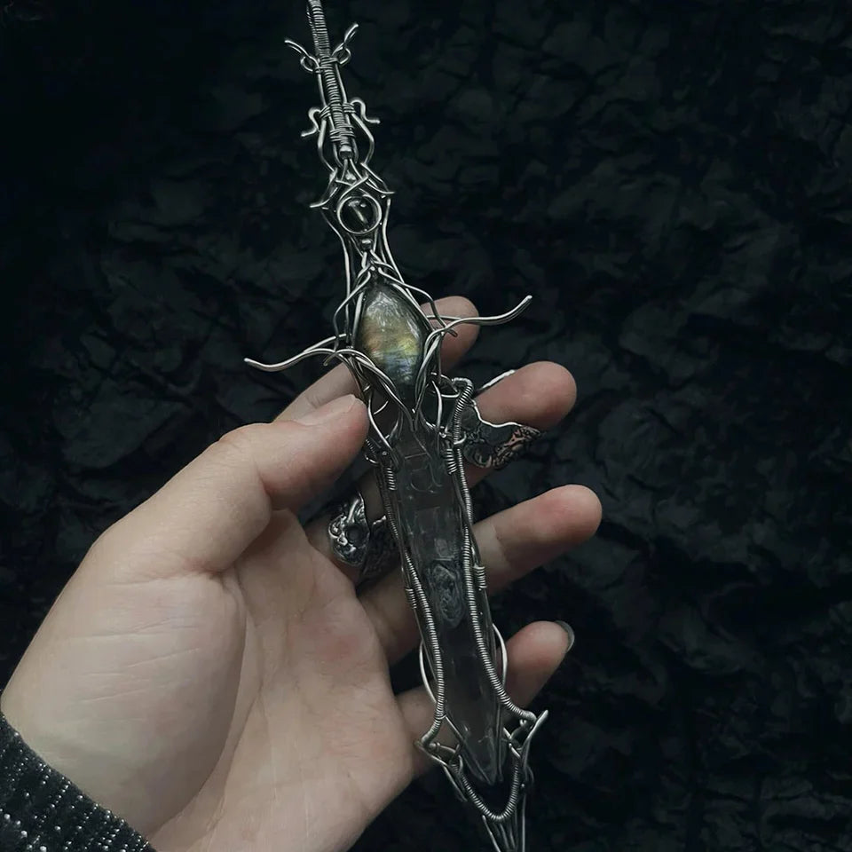 Guardian Blade of Light Clear Quartz Necklace
