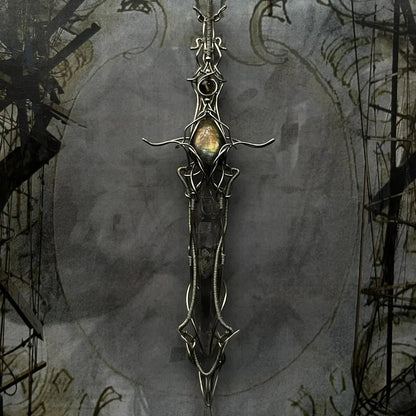Guardian Blade of Light Clear Quartz Necklace
