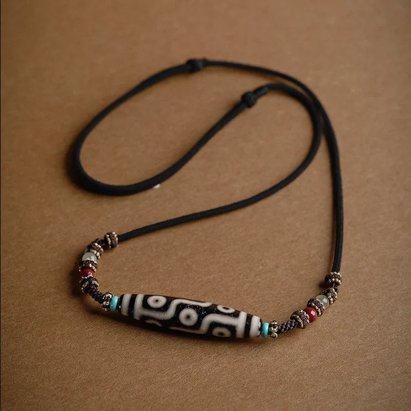 Nine-Eye Dzi Wish Fulfillment Tibetan Necklace