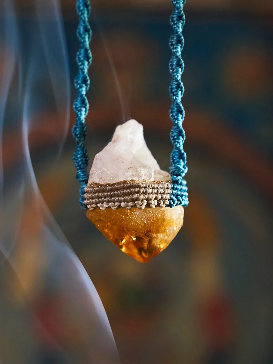 Citrine Solar Blessing Crystal Pendant