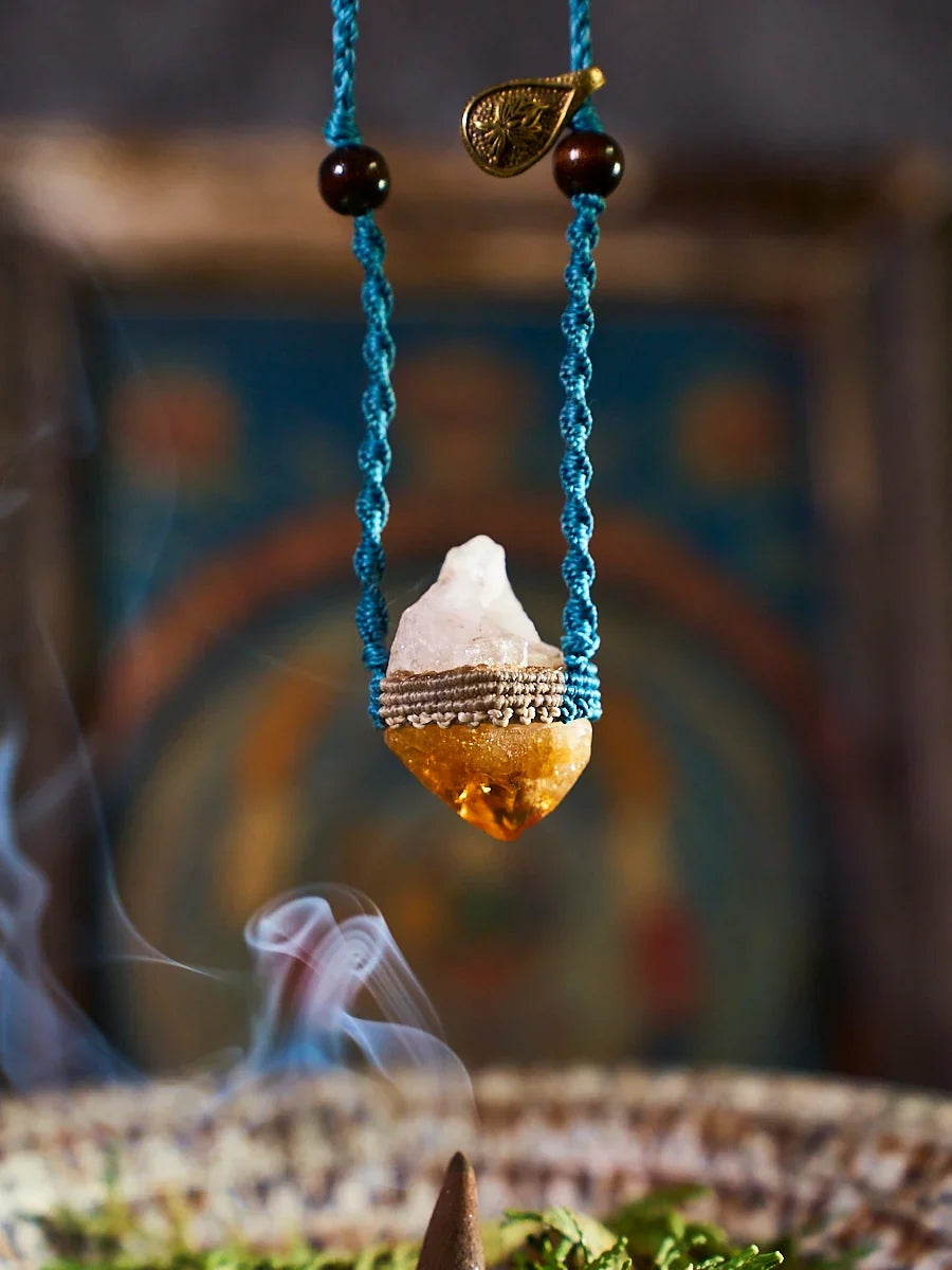 Citrine Solar Blessing Crystal Pendant