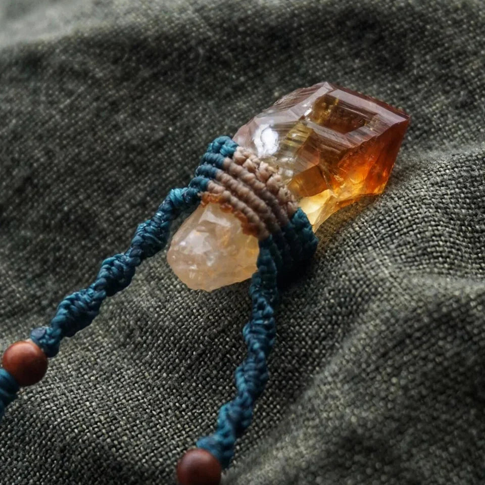 Citrine Solar Blessing Crystal Pendant