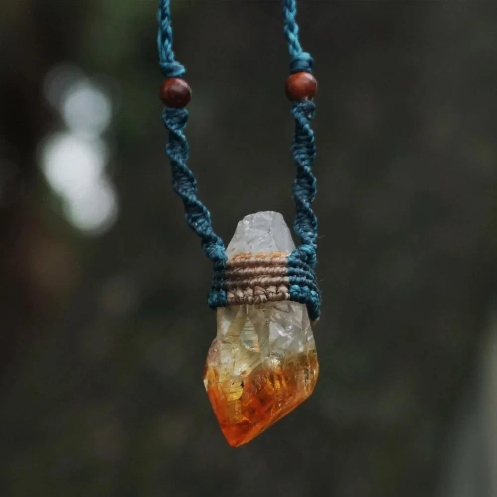Citrine Solar Blessing Crystal Pendant