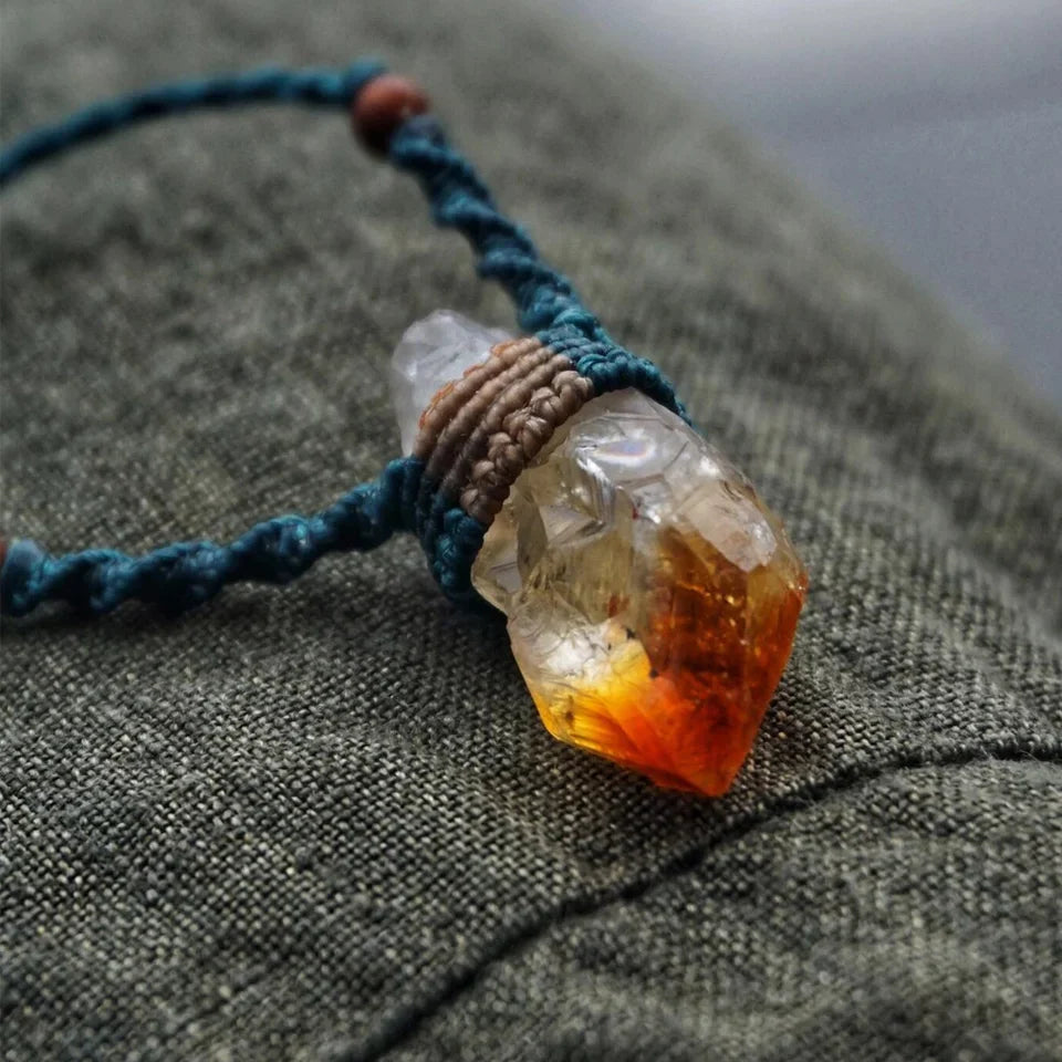 Citrine Solar Blessing Crystal Pendant