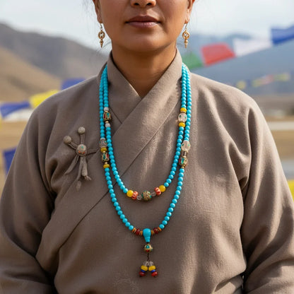 108 Bead Turquoise Agate Mala Necklace